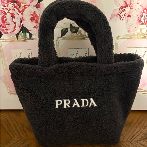 Prada Gray Teddy Tote Bag - Picture 1 of 3